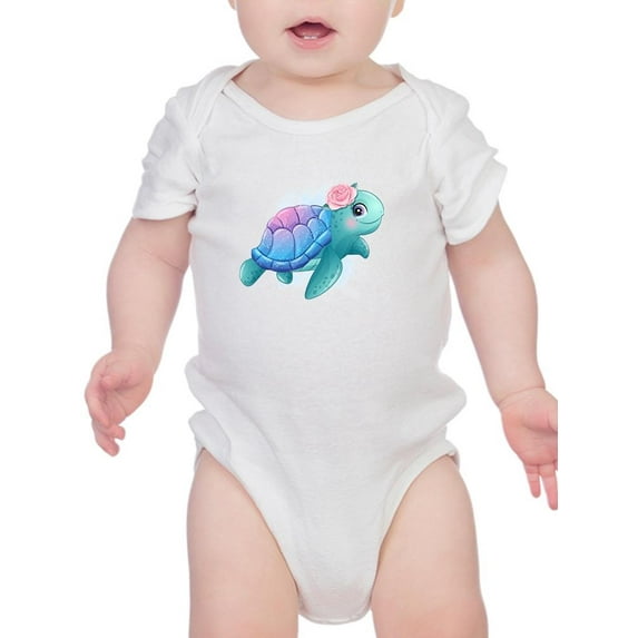 Cute Sea Turtle Fantasy Pastels Bodysuit Infant -Image by Shutterstock, 6 Months