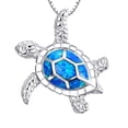 thumbnail image 1 of Cute Sea Turtle Necklace for Women Fun Animal Pattern Charm Pendant Choker Necklace Opal Jewelry Gift for Women,Blue, 1 of 2