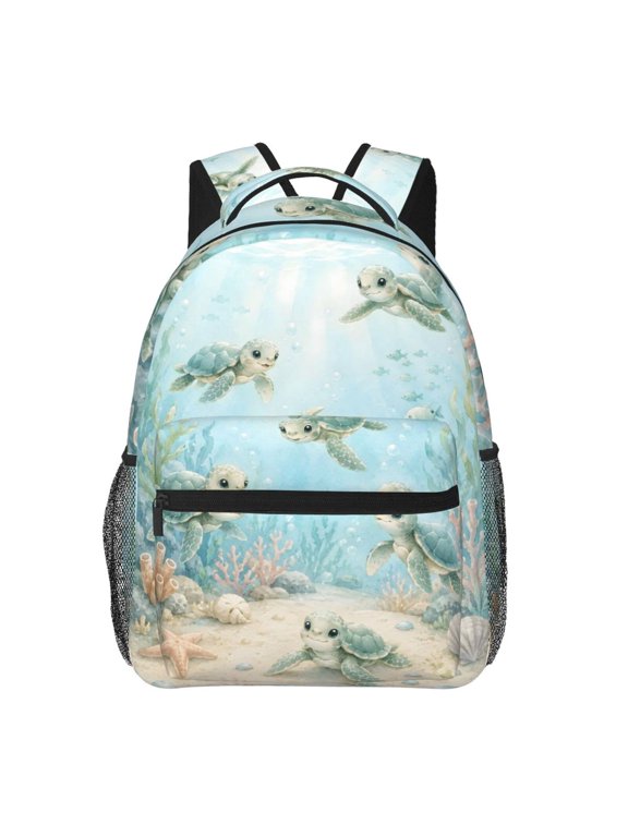 Cute Sea Turtle Ocean Backpack Lightweight Travel Bag for Men and Women