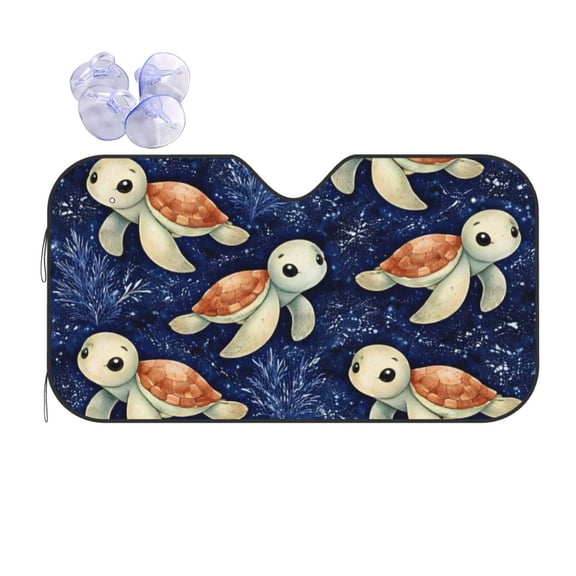 Cute Sea Turtle Ocean Car Windshield Sun Shade Universal Fit Auto Sun Visor Protector