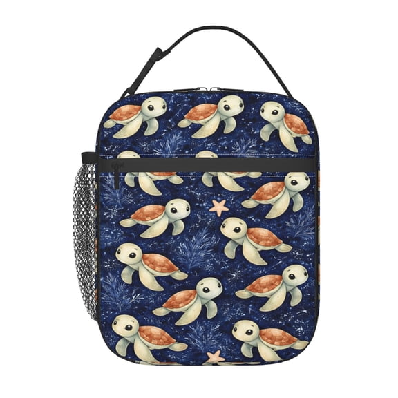 Cute Sea Turtle Ocean Lunch Bag Portable Thermal Lunch Box for Men and Women