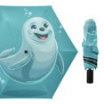 thumbnail image 1 of Cute Seal Compact Sun Umbrella Windproof Travel Umbrellas for Rain Strong Portable UV Protection, 1 of 8