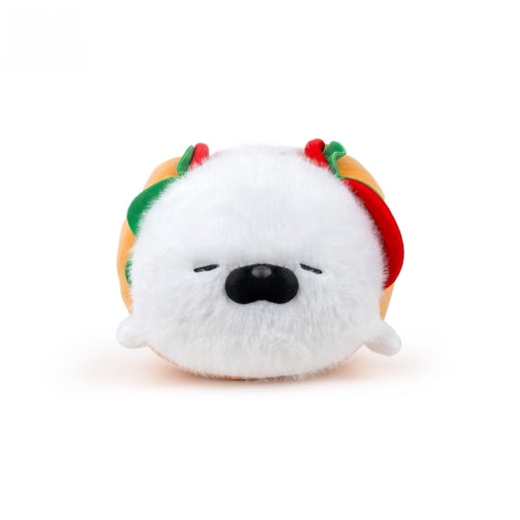 Cute Seal Plush Pillow with Red Ear Muffs, Soft Fluffy Stuffed Animal Toy, Skin-Friendly Short Plush Hug Doll, Cozy Sleep Cushion Gift for Kids Adults, 40cm 70cm Cuddly Seal Plush
