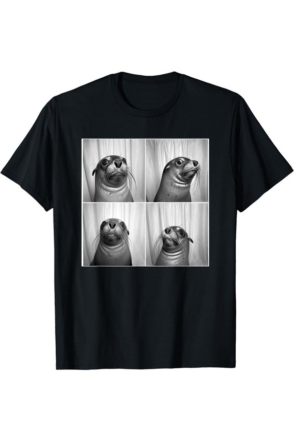 Cute Seal Pup Face Portrait Unique Sea Animal Photobooth T-Shirt