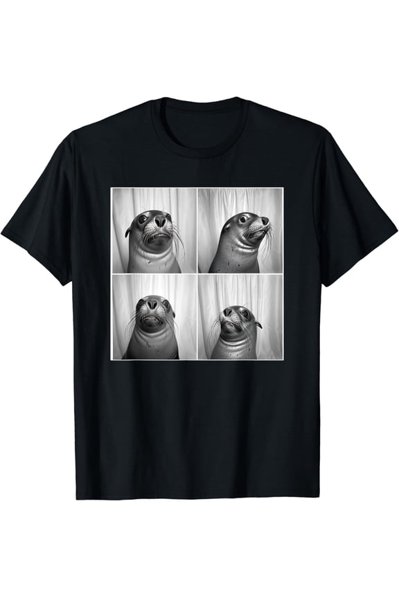 Cute Seal Pup Face Portrait Unique Sea Animal Photobooth T-Shirt