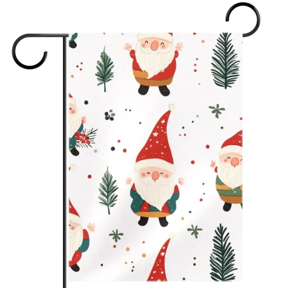 Cute Seamless Christmas Santa Claus Double Sided Garden Flag Decorative Weather Resistant Yard Flag, Large DIY Vertical Flag for Farmhouse Patio Lawn, 28x40 Inch