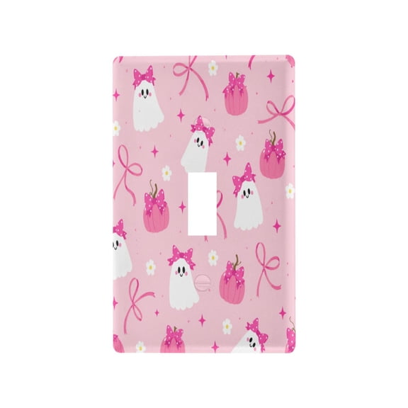 Cute Seasonal Pumpkin Pattern Decorative Wall Plate, Flame Retardant PC Plastic Light Switch & Outlet Cover with Mounting Screws Fits Toggle Switch