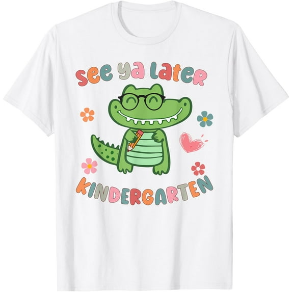 Cute See Ya Later Kindergarten Alligator Teacher Summer T-Shirt Unisex S-5XL Hot Trending Shirt, Vintage Birthday Gift