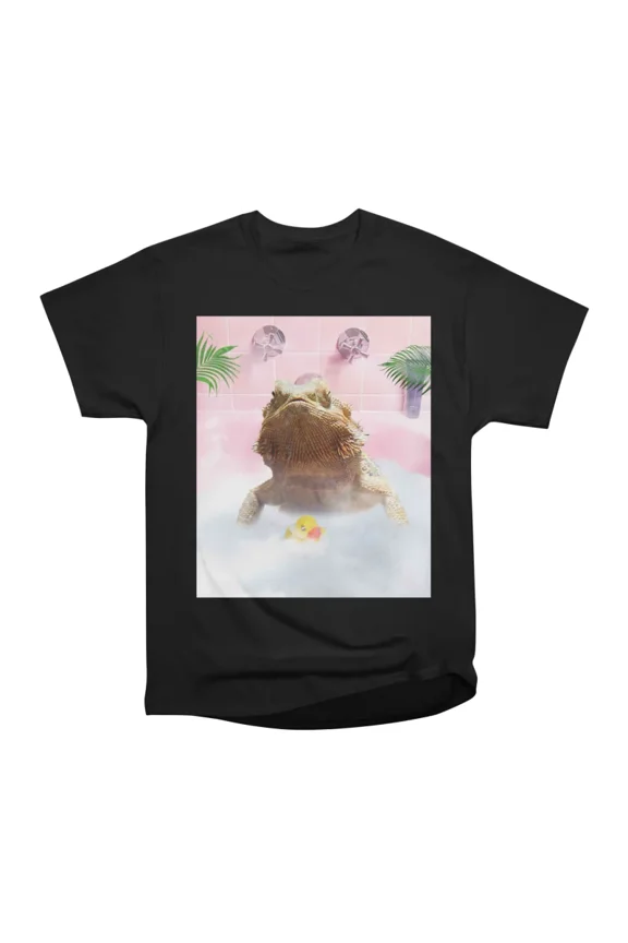 Cute SelfCare Bathing Bearded Dragon Lizard Palm Bath T-Shirt Tee Gift For Him Merch For H