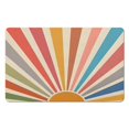 thumbnail image 1 of Cute Semi-Round Bath Mat with Bohemian Retro Sun Print: Non-Slip, Machine Washable, Small Carpet for Home, 20x32 inch, 1 of 5