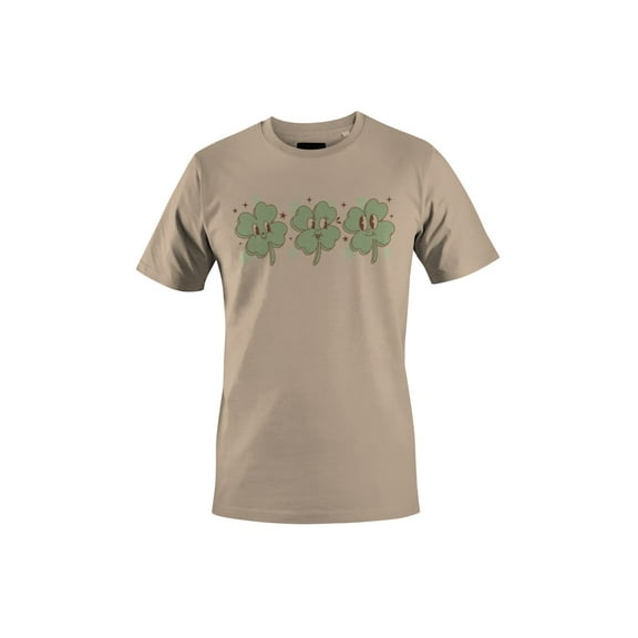 Cute Shamrock Faces Playful St. Patricks Day Clover Design Men's T-shirt
