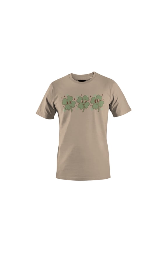 Cute Shamrock Faces Playful St. Patricks Day Clover Design Men's T-shirt