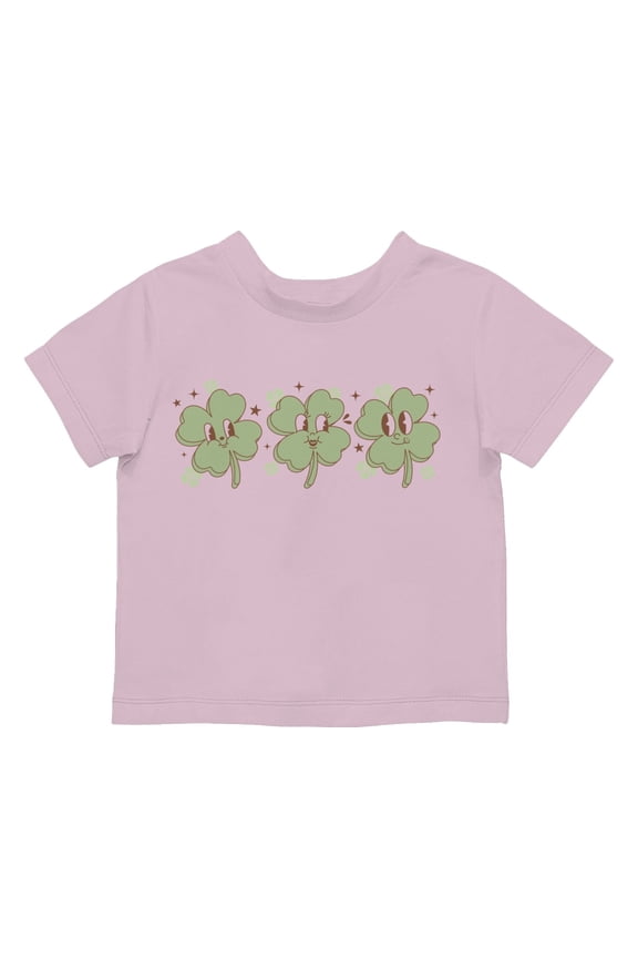 Cute Shamrock Faces Playful St. Patricks Day Clover Design Toodler's T-shirt