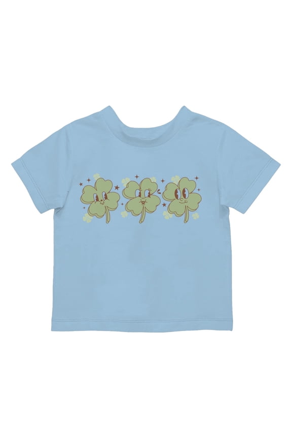 Cute Shamrock Faces Playful St. Patricks Day Clover Design Toodler's T-shirt