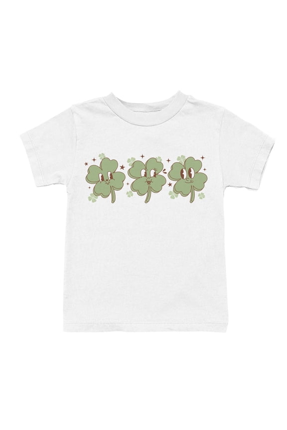 Cute Shamrock Faces Playful St. Patricks Day Clover Design Youth's T-shirt
