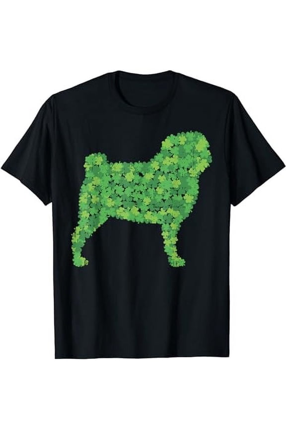 Cute Shamrocks Pug Shirt Irish St Patricks Day Dog Owner T-Shirt
