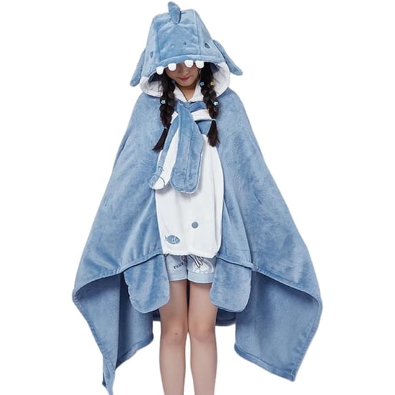 Cute Shark Blanket, Halloween Blanket, Blanket Hoodie, Adult Wearable Blanket Warm Nap Shawl Halloween Christmas Cosplay Party Gift