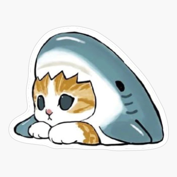 Cute Shark Cat Inspired Design Sticker