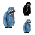 thumbnail image 1 of Cute Shark Hoodie for Women, Long Sleeve Blue Kawaii Animal Hooded Pullover Sweatshirt, Preppy Cartoon Top for Girls, 1 of 8