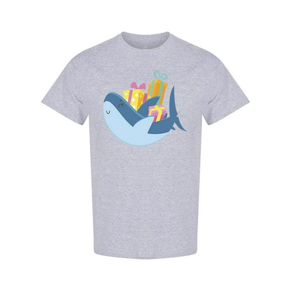Cute Shark With Gift Boxes T-Shirt Men -Image by Shutterstock, Male Large