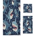 thumbnail image 1 of Cute Sharks Towels 3 Pack Bath Towels for Bathroom Set Soft Cotton Highly Absorbent Lightweight & Quickdry Towel Set 1 Bath Towel,1 Hand Towel,1 Washclothe Wash cloth, 1 of 6