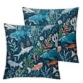 thumbnail image 1 of Cute Sharks and Whale Funny Throw Pillow Covers  Pack Plush Cushion Protect Case for Sofa Bedroom, 1 of 7