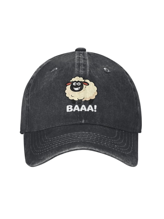 Cute Sheep Baseball Cap Adjustable Stylish Denim Sheep Hat Gifts for Women Men Teachers Outdoor Travel