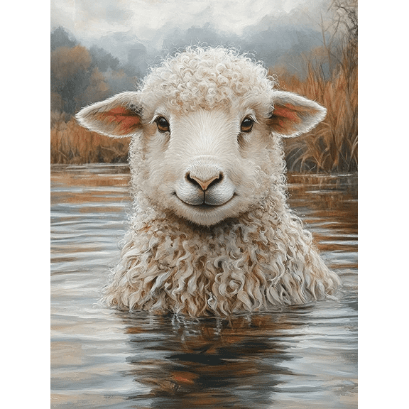 Cute Sheep Canvas Print/Wall Art Perfect for Living Room Bedroom Bathroom Office and Farmhouse Decor