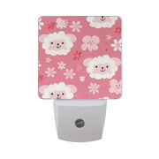 Cute Sheep Cartoon Flowers LED Night Light with Smart Sensor Plug Into Wall Dusk to Dawn 2 packs