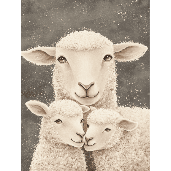Cute Sheep Family Canvas Wall ArtSuitable for Living RoomBedroomFarmhouse DecorNursery Decorand Office Decor