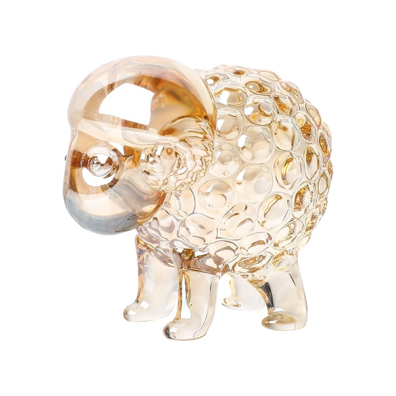 Cute Sheep Figurines Art Handmade Blown Glass Lamb Statue Collectible Crystal Animal Ornaments for Table Centerpiece Home DecorBrown