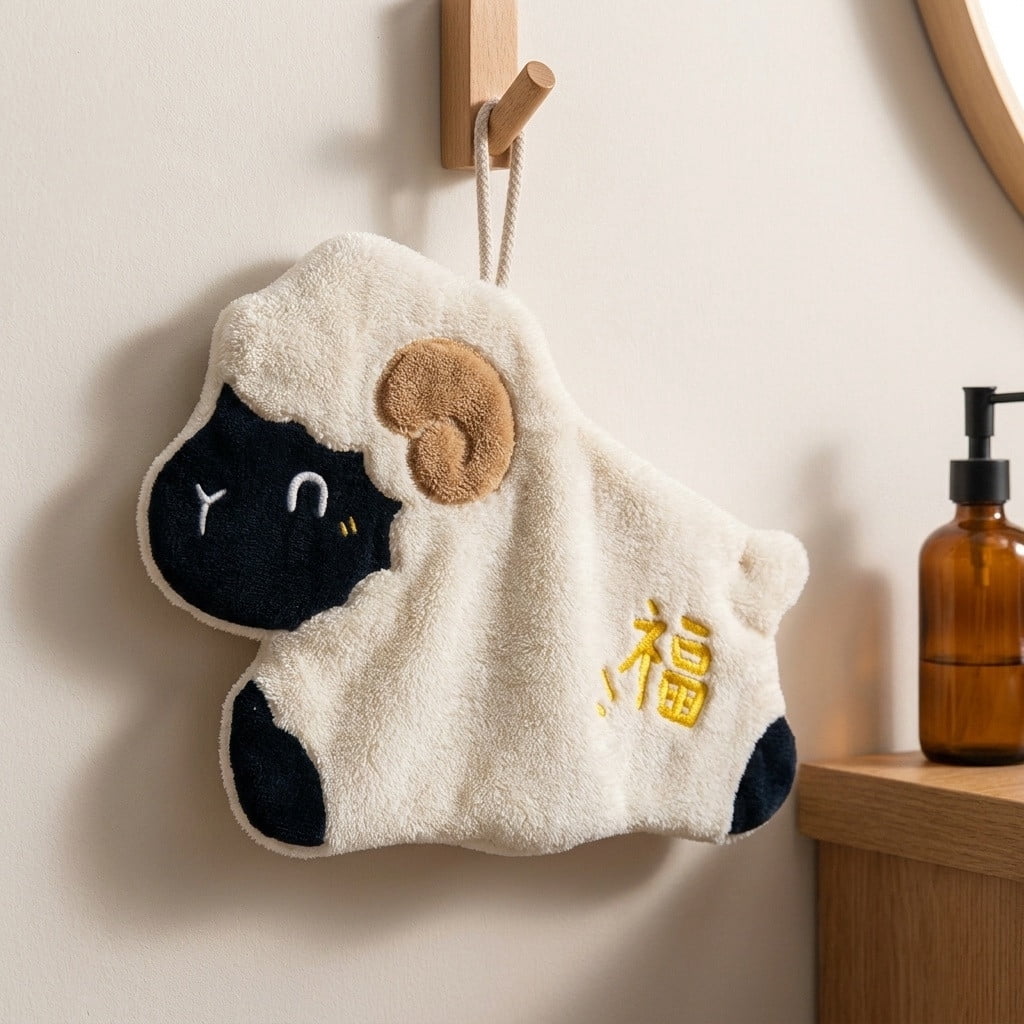 Loop Da Loop Car Cute Sheep Hand Towel, Hanging Kitchen Towels with Hanging Loop ...