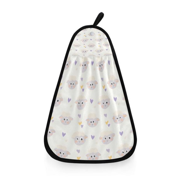 Cute Sheep Hand Towel Quick Drying Home Storage Kitchen Towel Hooks Dish Cloths