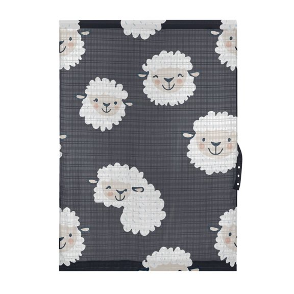 Cute Sheep Head Pattern Door Curtain Sheer Privacy Light Filtering Window Panel 1 Panel 25x40 Inch