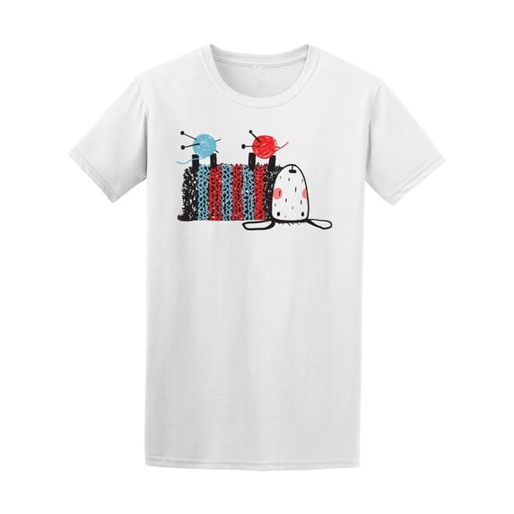 Cute Sheep Knitting Yard Tee Men's -Image by Shutterstock