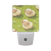 Cute Sheep Playing on The Lawn LED Night Light with Smart Sensor Plug Into Wall Dusk to Dawn 2 packs