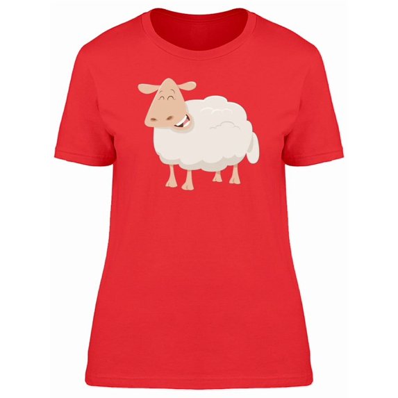 Cute Sheep Smiling Cartoon Tee Women's -Image by Shutterstock