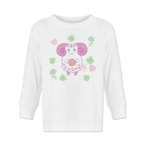Cute Sheep With Wool Long Sleeve Toddler -Image by Shutterstock,  4 Toddler