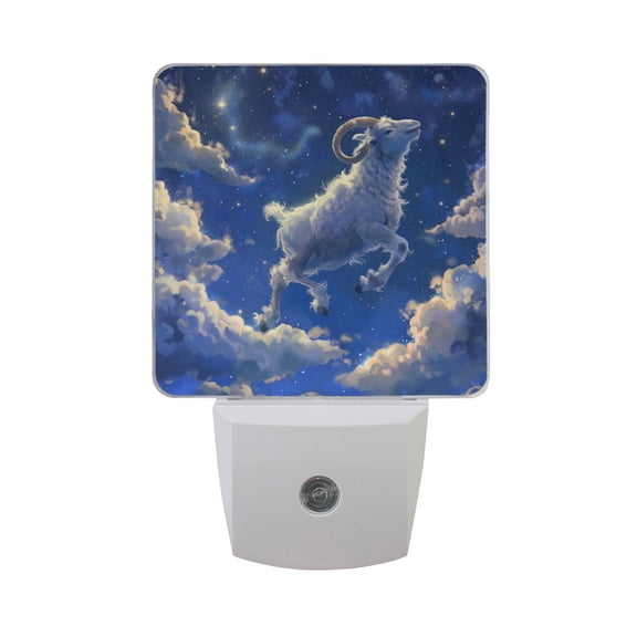 Cute Sheep in Sky Night Light 2 Pack LED Nightlight Plug into Wall Dusk to Dawn Sensor Soft White