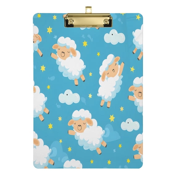 Cute Sheeps Acrylic Clipboards A4 Standard Letter Size Clipboard 12.5" X 9" Clip Board for Students Teacher Office