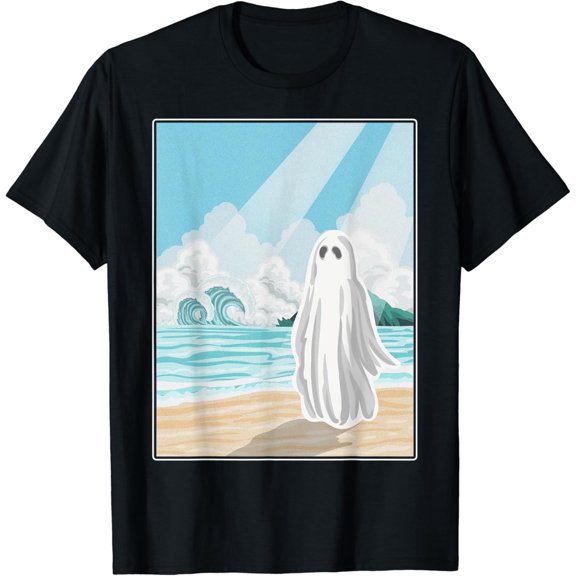 Cute Sheet Ghost Beach Aesthetic Sad Goth Summer Vibe Gothic T-Shirt