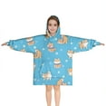 thumbnail image 1 of Cute Shiba Inu Blanket Hoodies for Kids 6-13YR Oversize Wearable Blanket Hoodies for Boys Girls Teens, 1 of 7