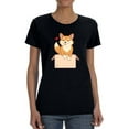 thumbnail image 1 of Cute Shiba Inu In Box T-Shirt Women -Image by Shutterstock, Female Large, 1 of 4