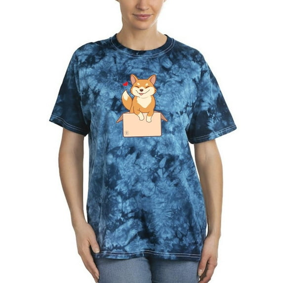 Cute Shiba Inu In Box Tie Dye Crystal Women -Image by Shutterstock, Female Small