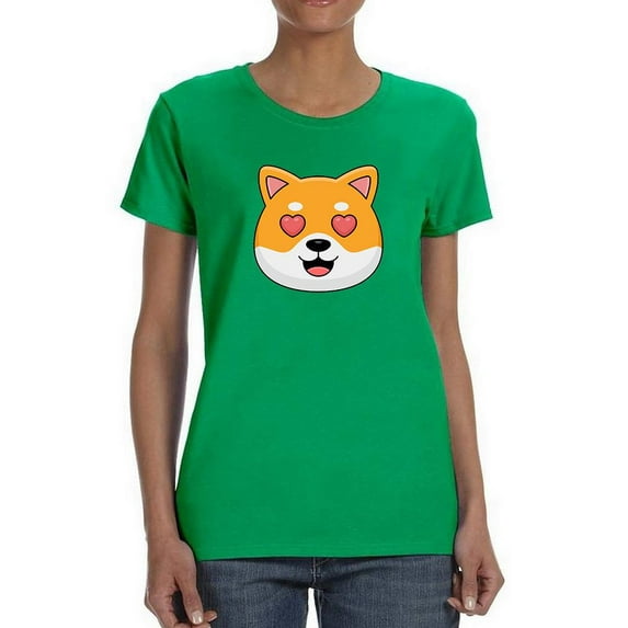 Cute Shiba Inu Love Eyes T-Shirt Women -Image by Shutterstock, Female Medium