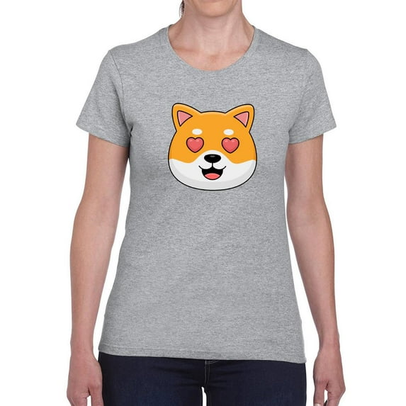 Cute Shiba Inu Love Eyes T-Shirt Women -Image by Shutterstock, Female Small