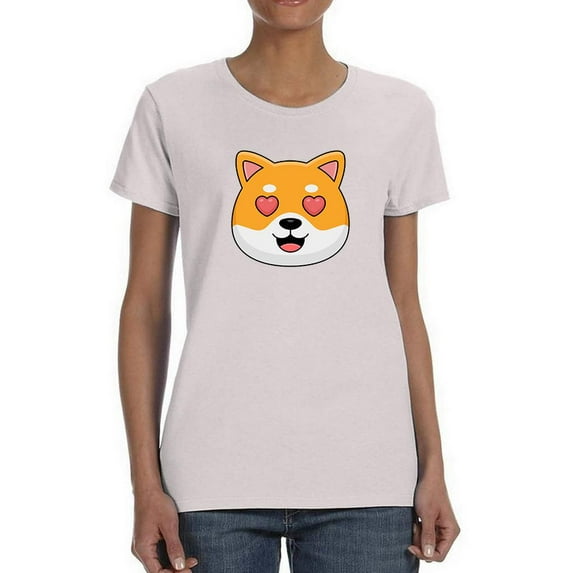 Cute Shiba Inu Love Eyes T-Shirt Women -Image by Shutterstock, Female x-Large