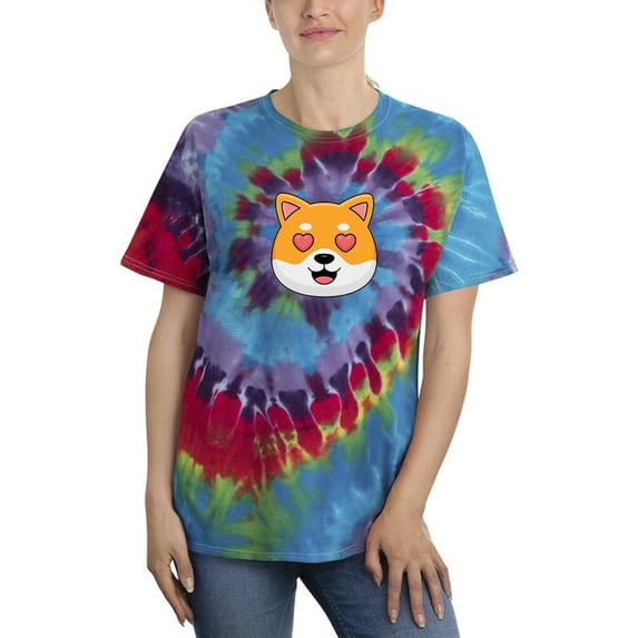 Cute Shiba Inu Love Eyes Tie Dye Spiral Women -Image by Shutterstock, Female Large