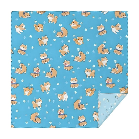 Cute Shiba Inu Square Tablecloth,Waterproof Square Table Cover,Wipeable Spillproof Washable Table Cover for Home Kitchen Party Decor 42"X42"(107x107cm)