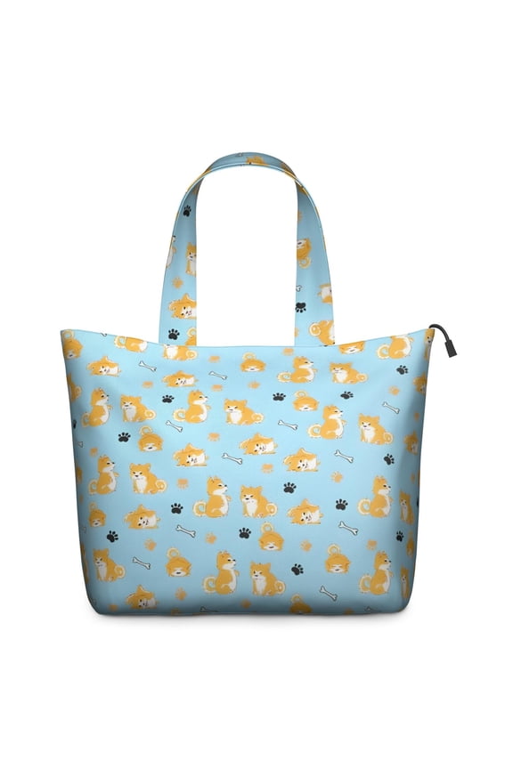 Cute Shiba Inu Travel Tote Bags for Women Carry On,Large Weekender Bags for Women Travel,Multi Functional Duffle Bag for Work,Shopping,Sports
